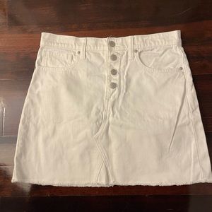 Madewell White Denim A-Line skirt!